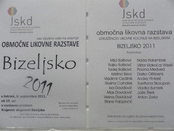 Območna likovna razstava Bizeljsko 2011